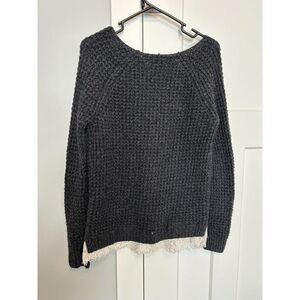 Vintage Hollister Brand Women's Lace-Trimmed Sweater, Size small